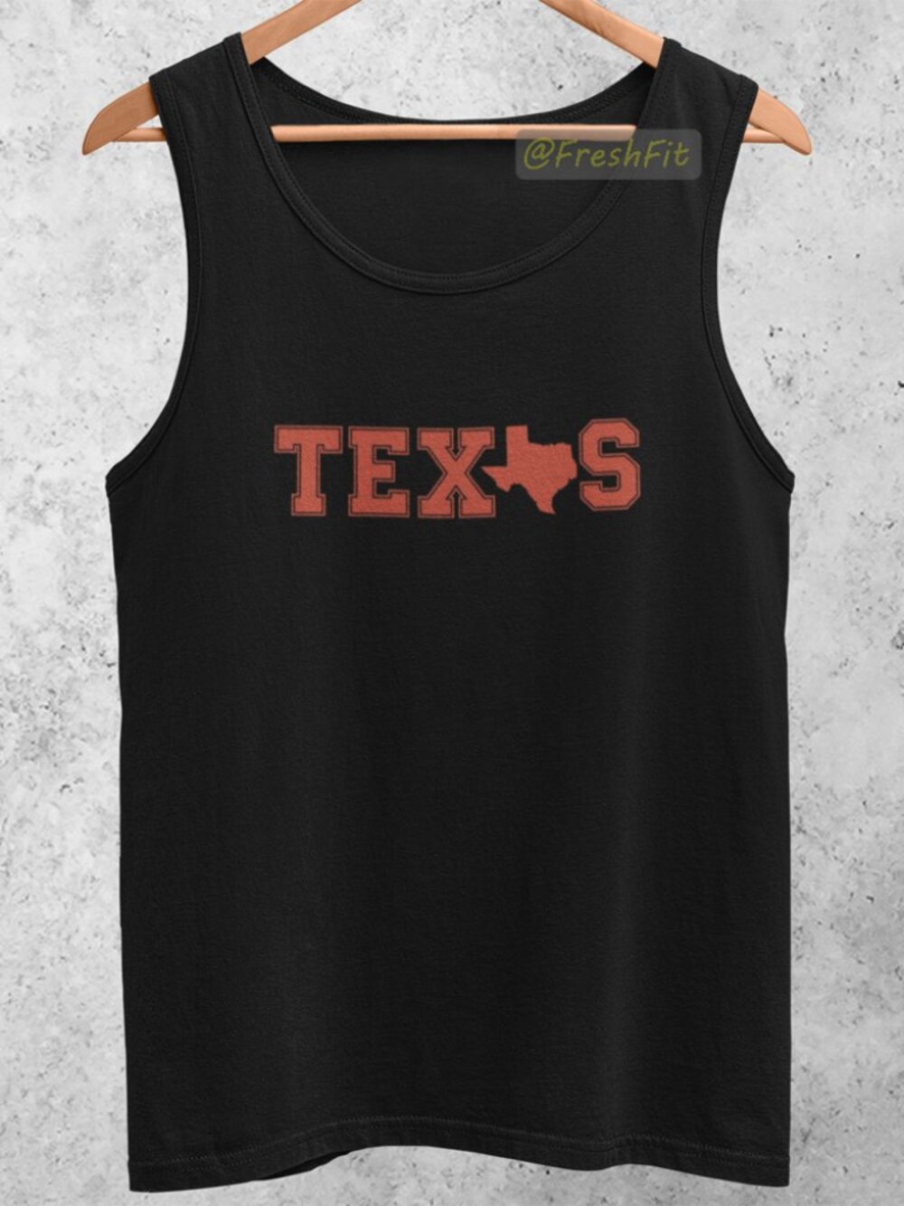 🆕Texas State Shape Name Black Tank Top